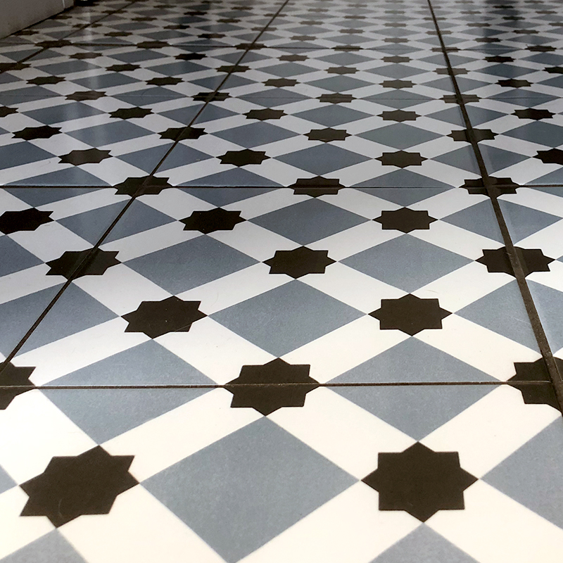 Hallway floor tiling